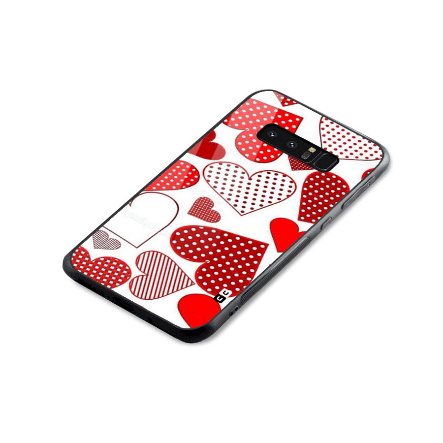 Style Hearts Glass Back Case for Galaxy Note 8