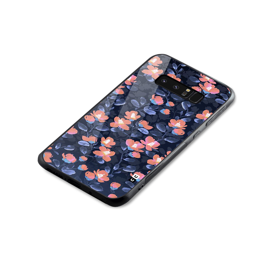 Tiny Peach Flowers Glass Back Case for Galaxy Note 8