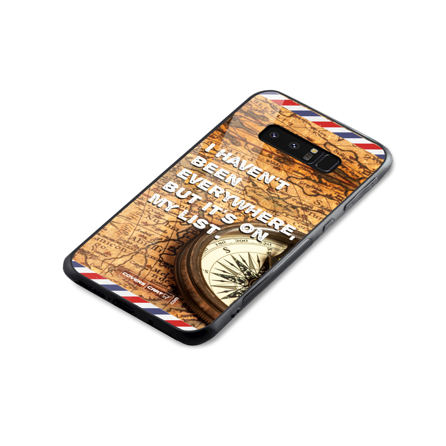 Travel Map Glass Back Case for Galaxy Note 8