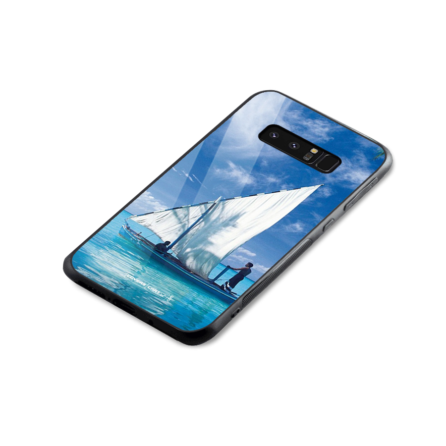 Travel Ship Glass Back Case for Galaxy Note 8