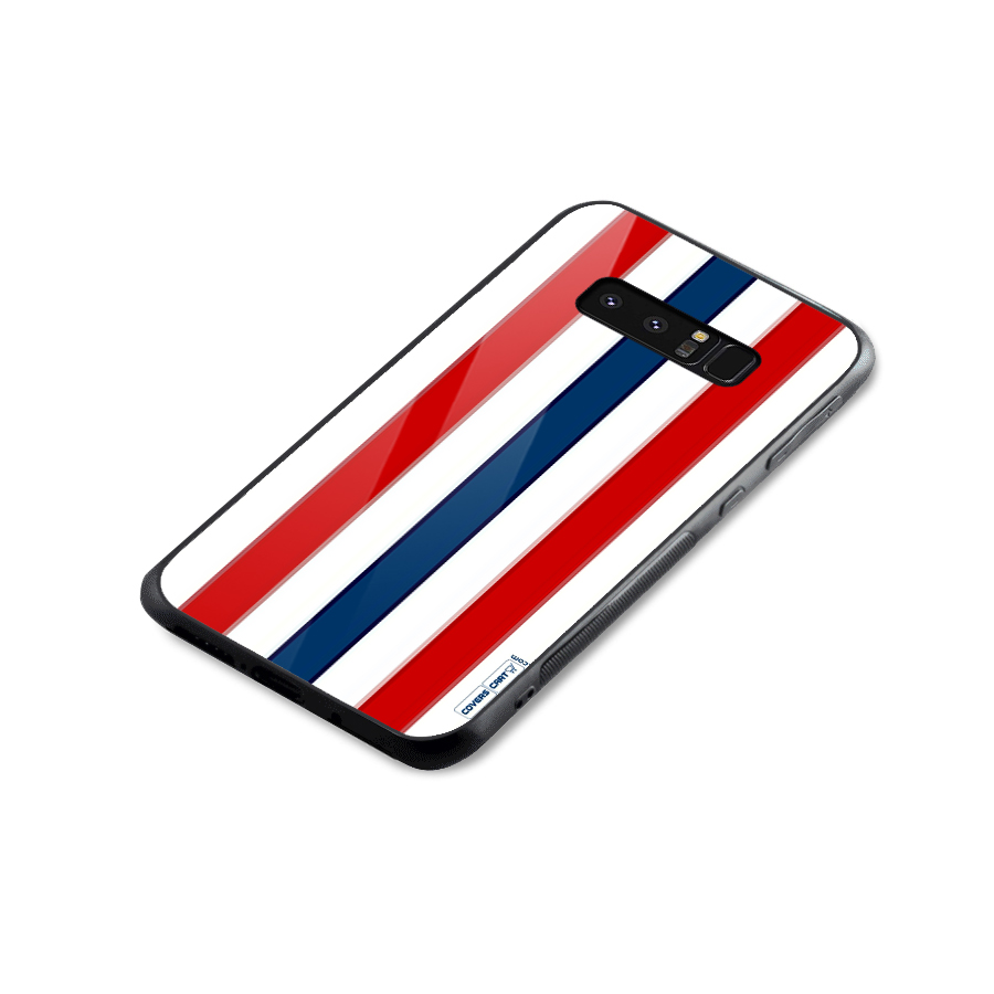 Tricolor Stripes Glass Back Case for Galaxy Note 8