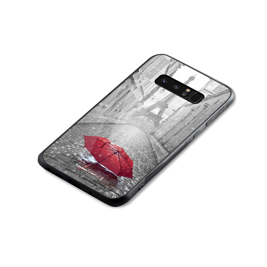 Umbrella Paris Glass Back Case for Galaxy Note 8