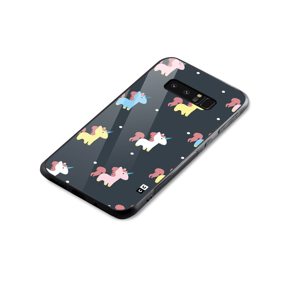 Unicorn Pattern Glass Back Case for Galaxy Note 8