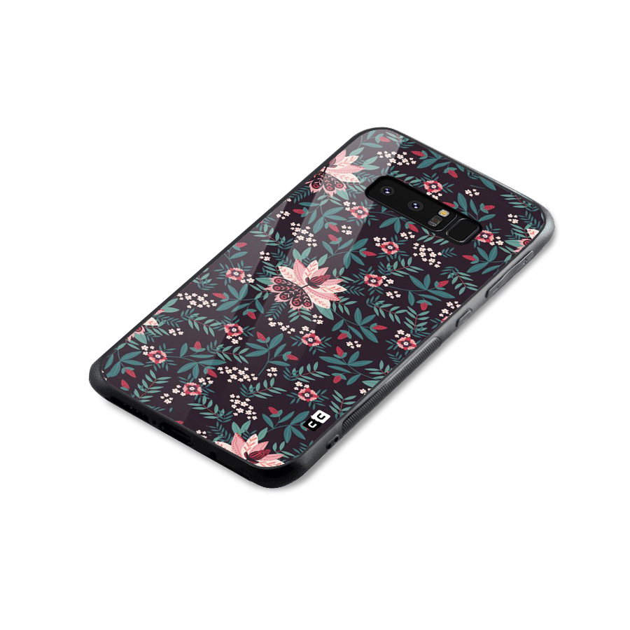 Very Leafy Pattern Glass Back Case for Galaxy Note 8