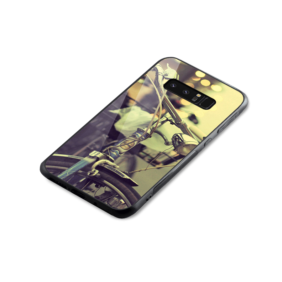 Vintage Bicycle Glass Back Case for Galaxy Note 8