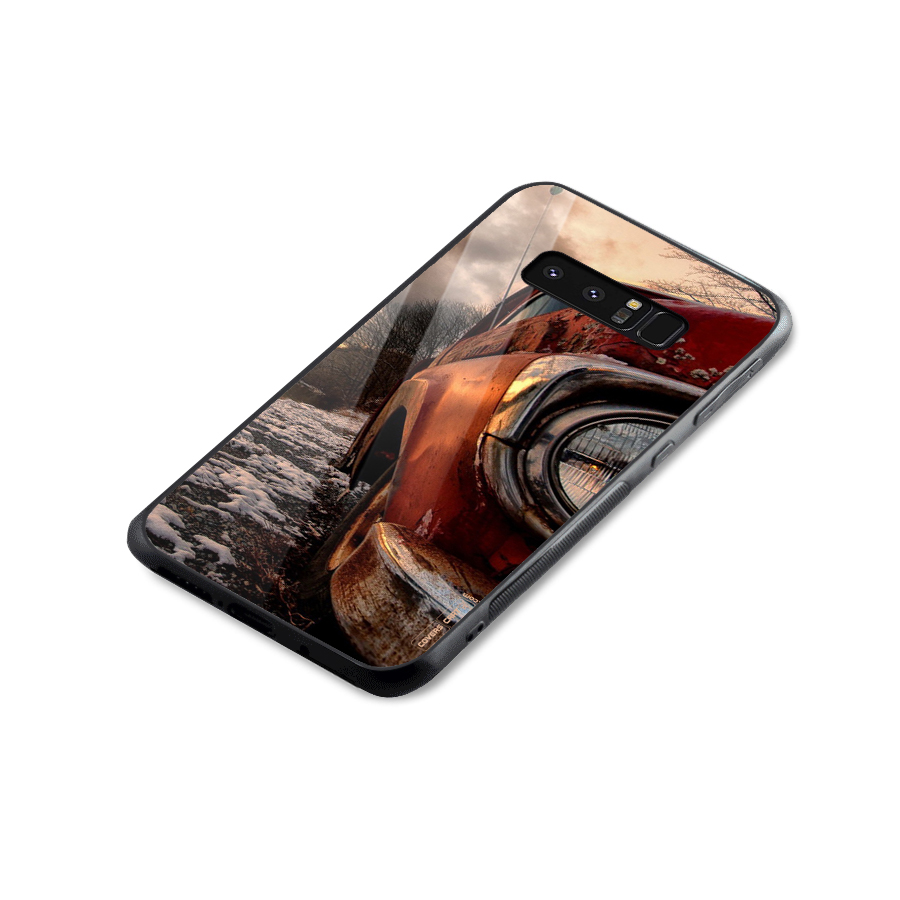 Vintage Car Headlight Glass Back Case for Galaxy Note 8