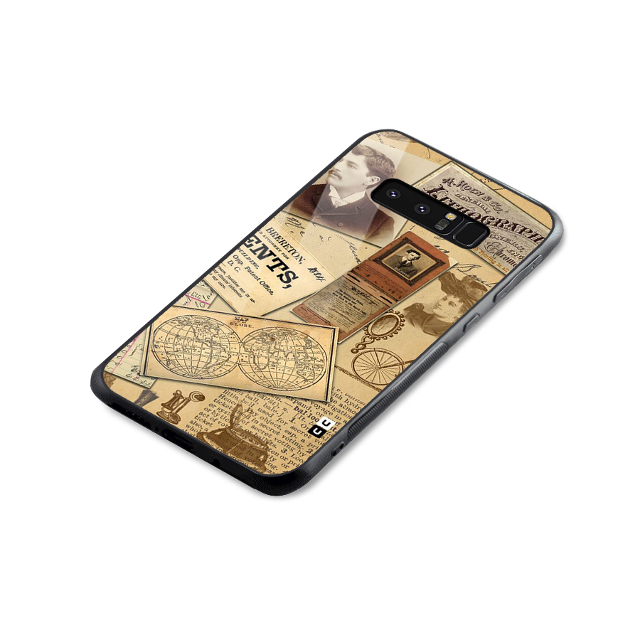 Vintage Memories Glass Back Case for Galaxy Note 8