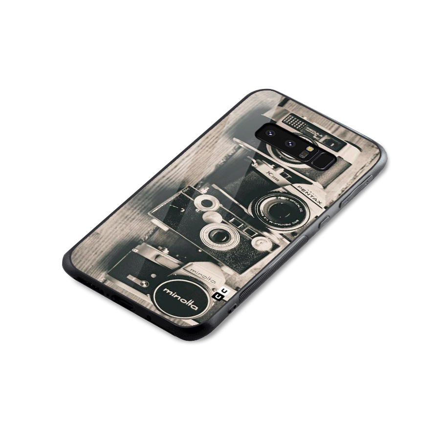 Vintage Style Shutter Glass Back Case for Galaxy Note 8