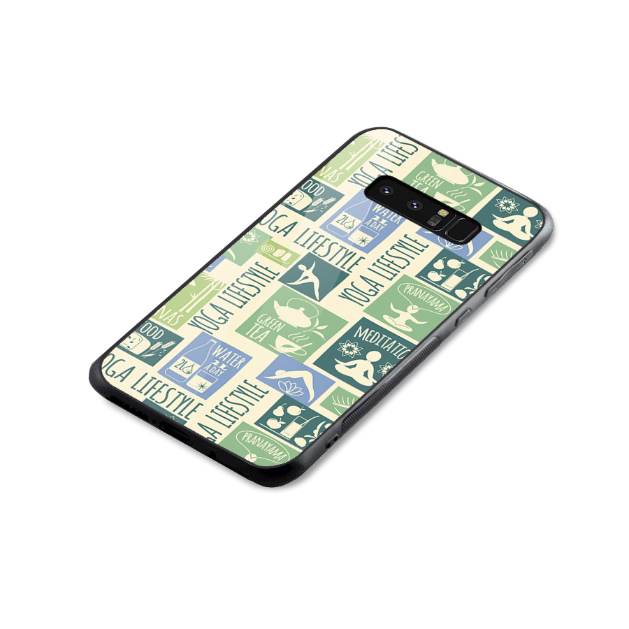 Vintage Yoga Lifestyle Glass Back Case for Galaxy Note 8