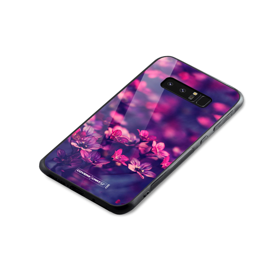 Violet Floral Glass Back Case for Galaxy Note 8