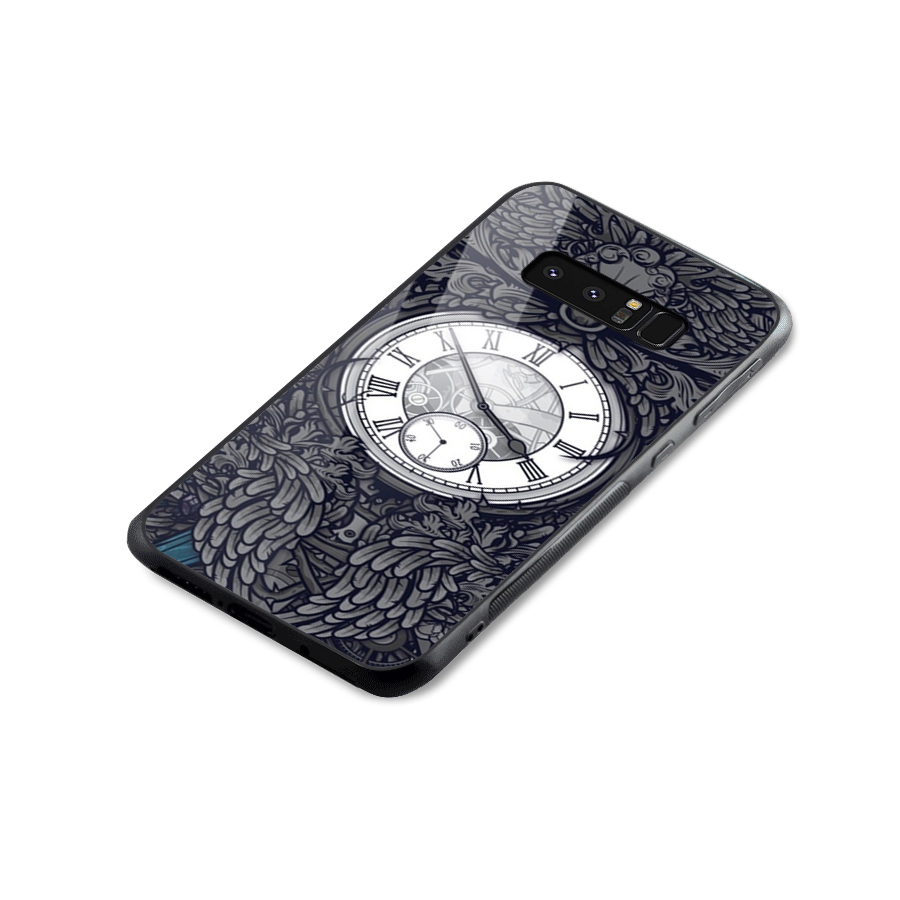 Wall Clock Glass Back Case for Galaxy Note 8