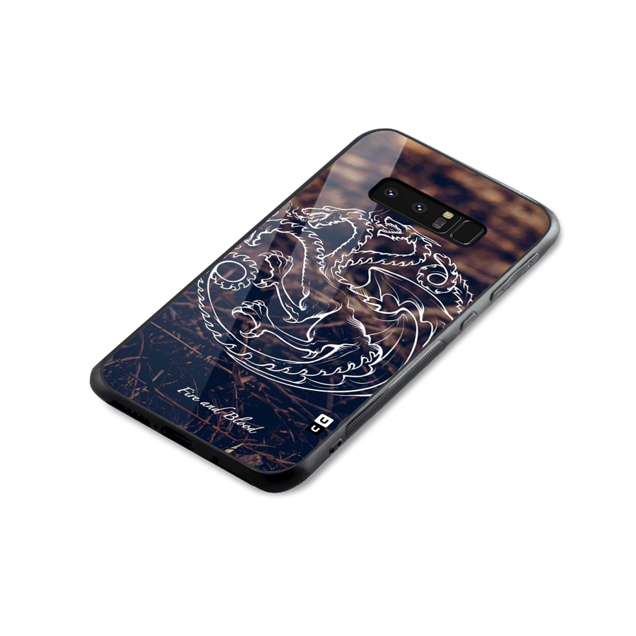 White Circle Glass Back Case for Galaxy Note 8