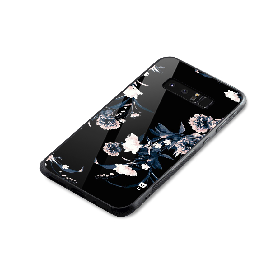 White Flora Glass Back Case for Galaxy Note 8