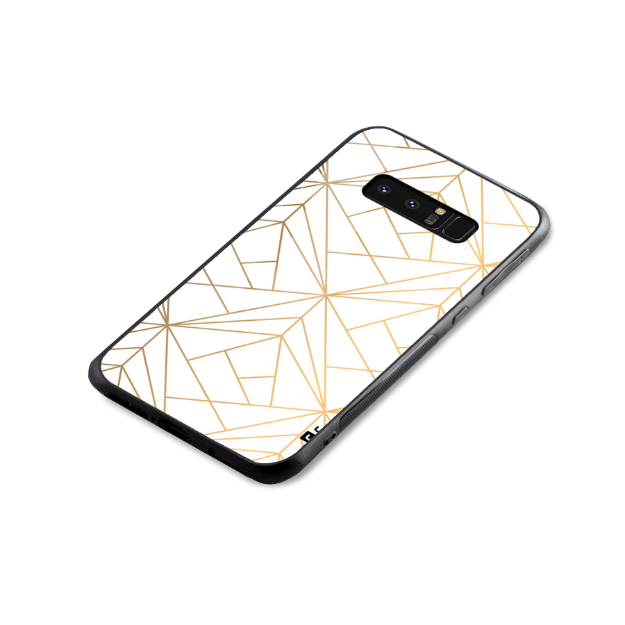 White Golden Zig Zag Glass Back Case for Galaxy Note 8