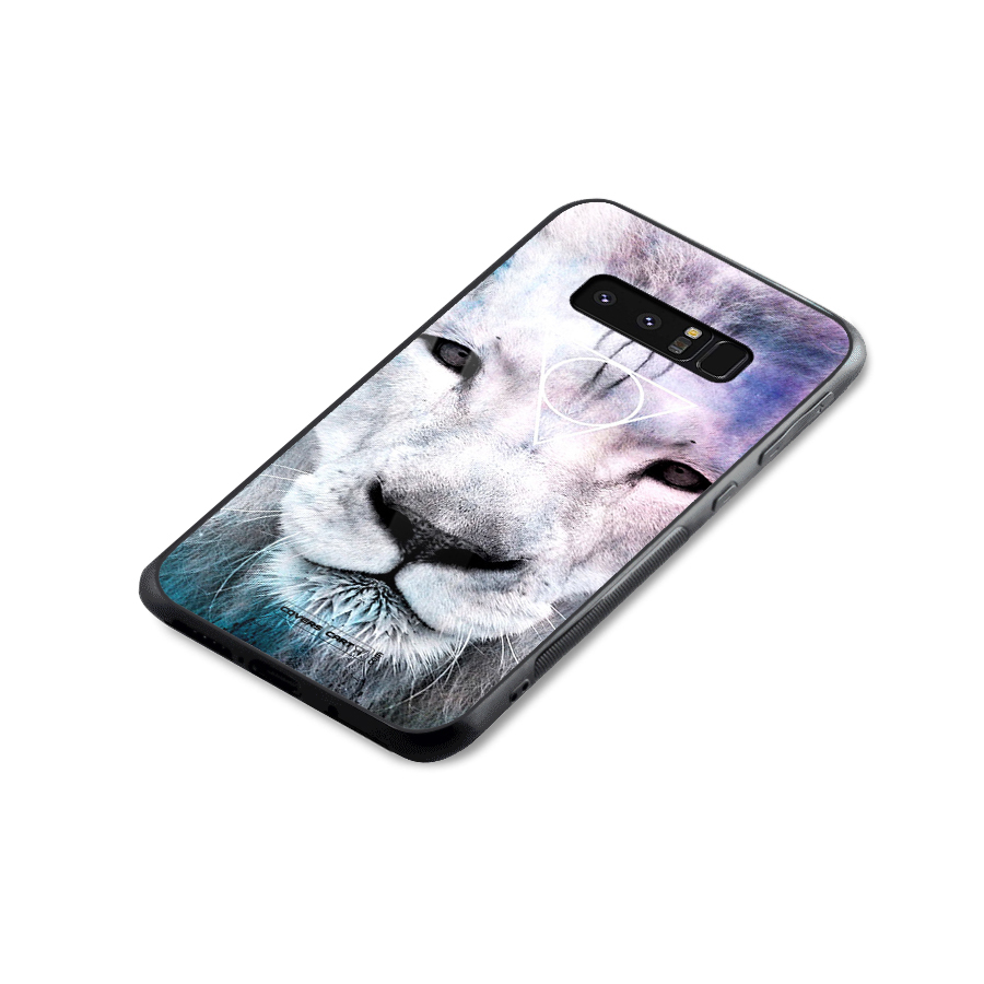 White Lion Glass Back Case for Galaxy Note 8