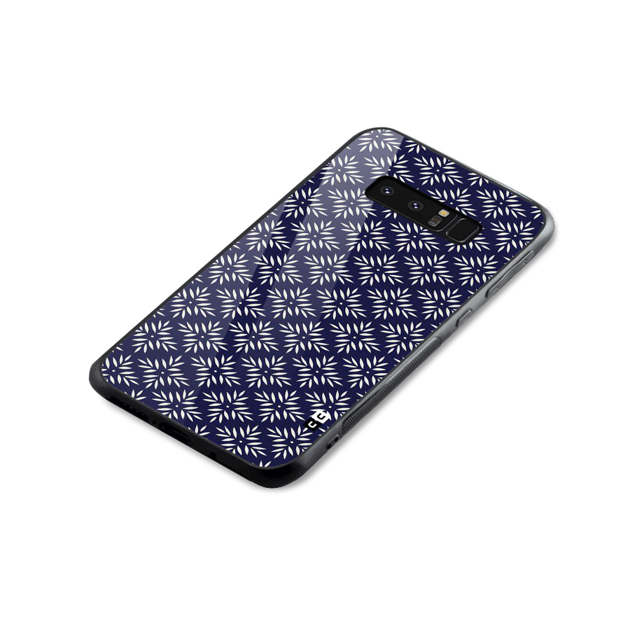 White Petals Pattern Glass Back Case for Galaxy Note 8