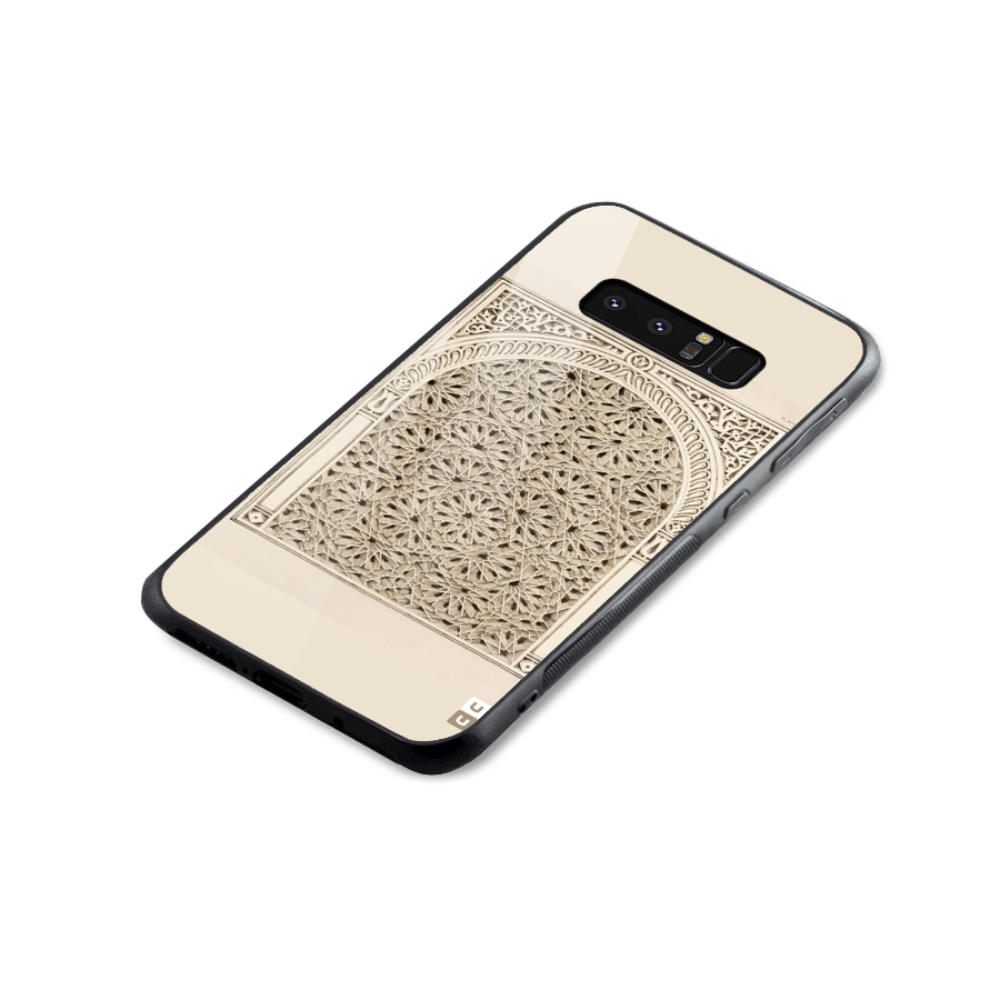 Window Ornaments Glass Back Case for Galaxy Note 8