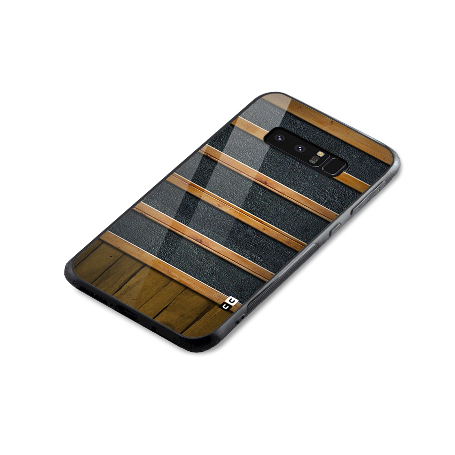 Wood Design Glass Back Case for Galaxy Note 8
