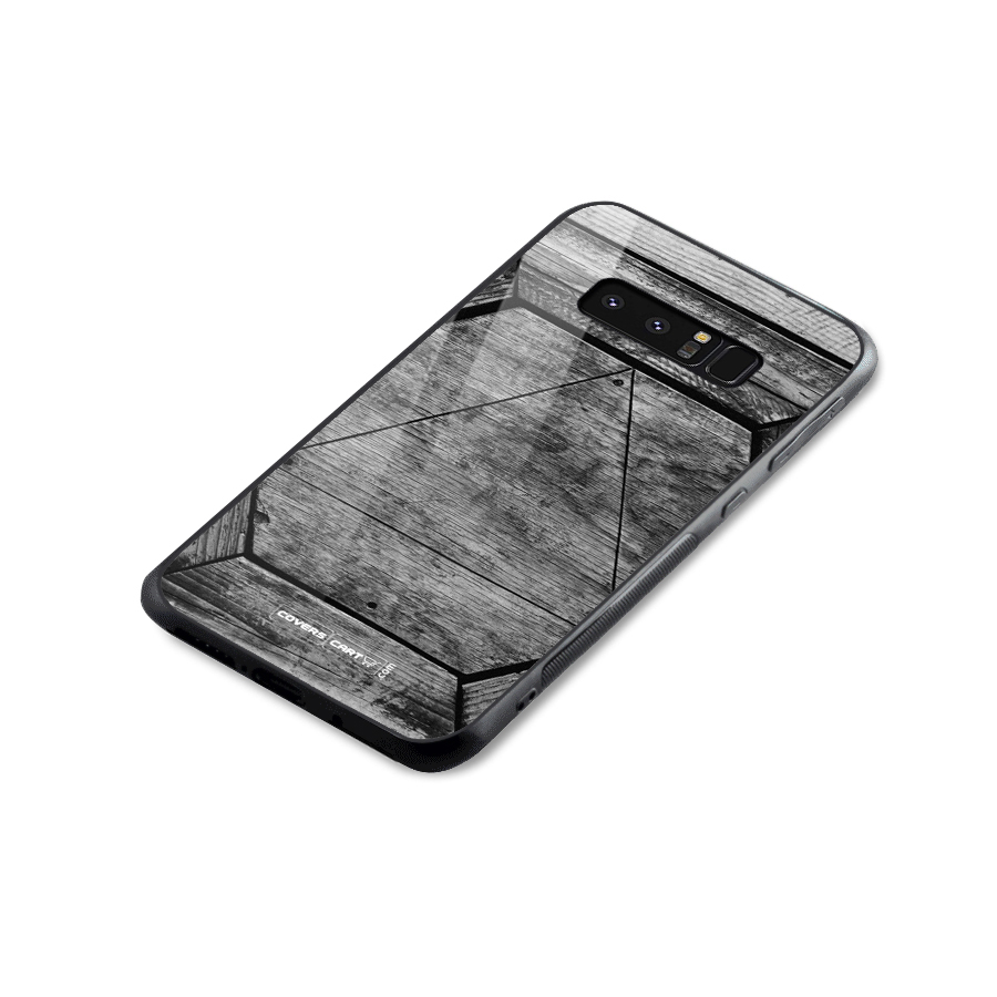 Wooden Hexagon Glass Back Case for Galaxy Note 8