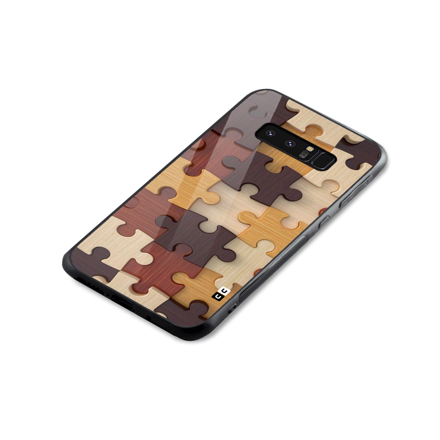 Wooden Puzzle (Printed) Glass Back Case for Galaxy Note 8