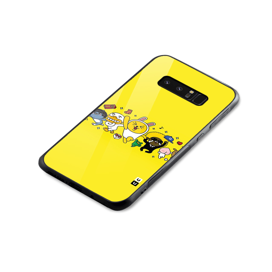Yellow Friends Glass Back Case for Galaxy Note 8