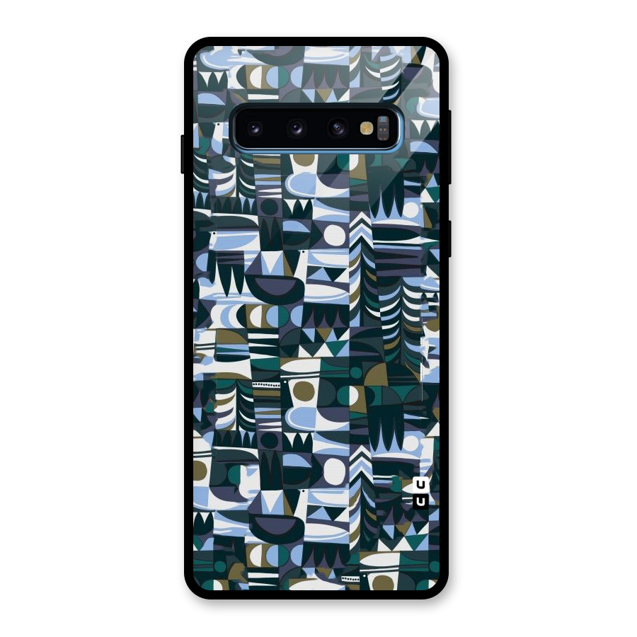 Abstract Blues Glass Back Case for Galaxy S10