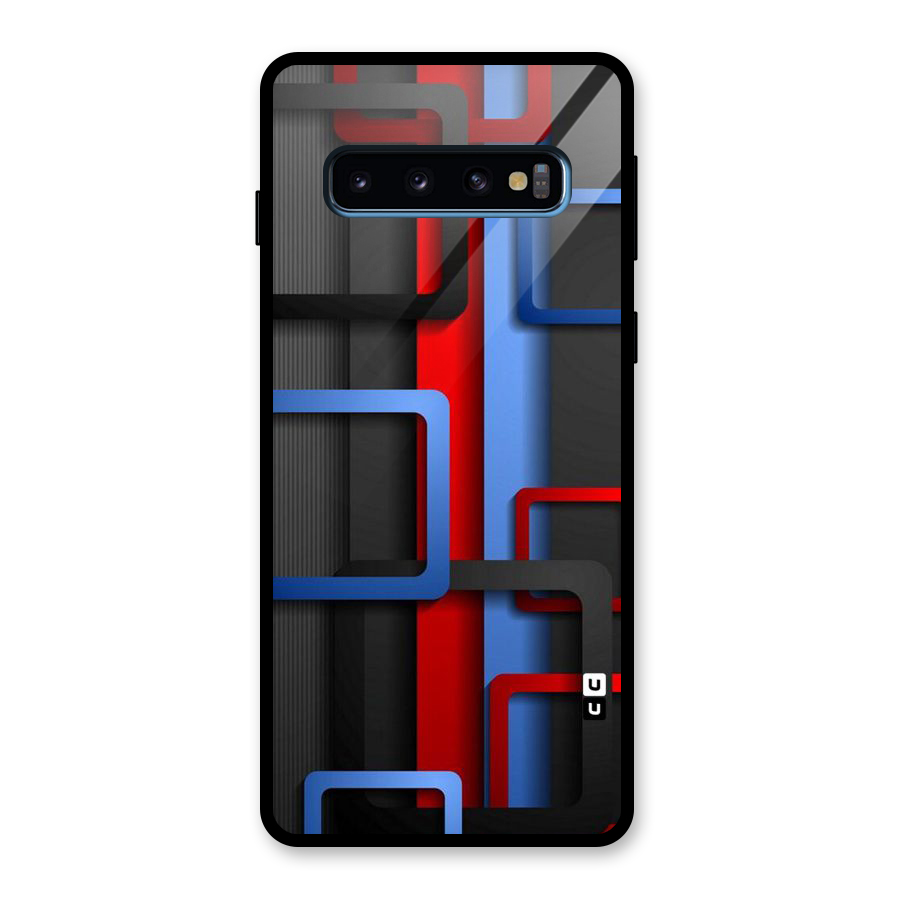 Abstract Box Glass Back Case for Galaxy S10