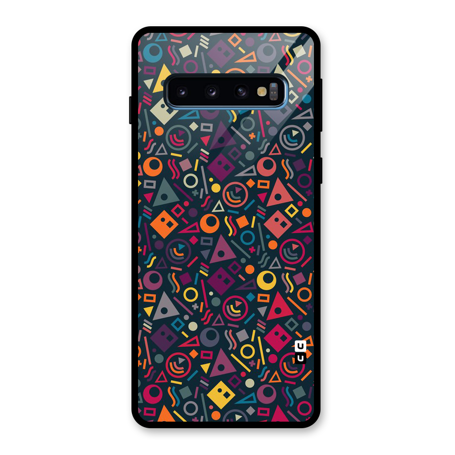Abstract Figures Glass Back Case for Galaxy S10