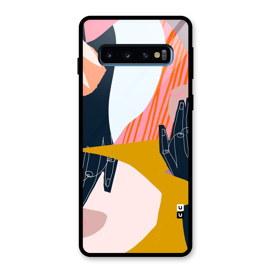 Abstract Hands Glass Back Case for Galaxy S10