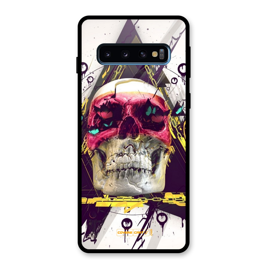 Abstract Skull Glass Back Case for Galaxy S10