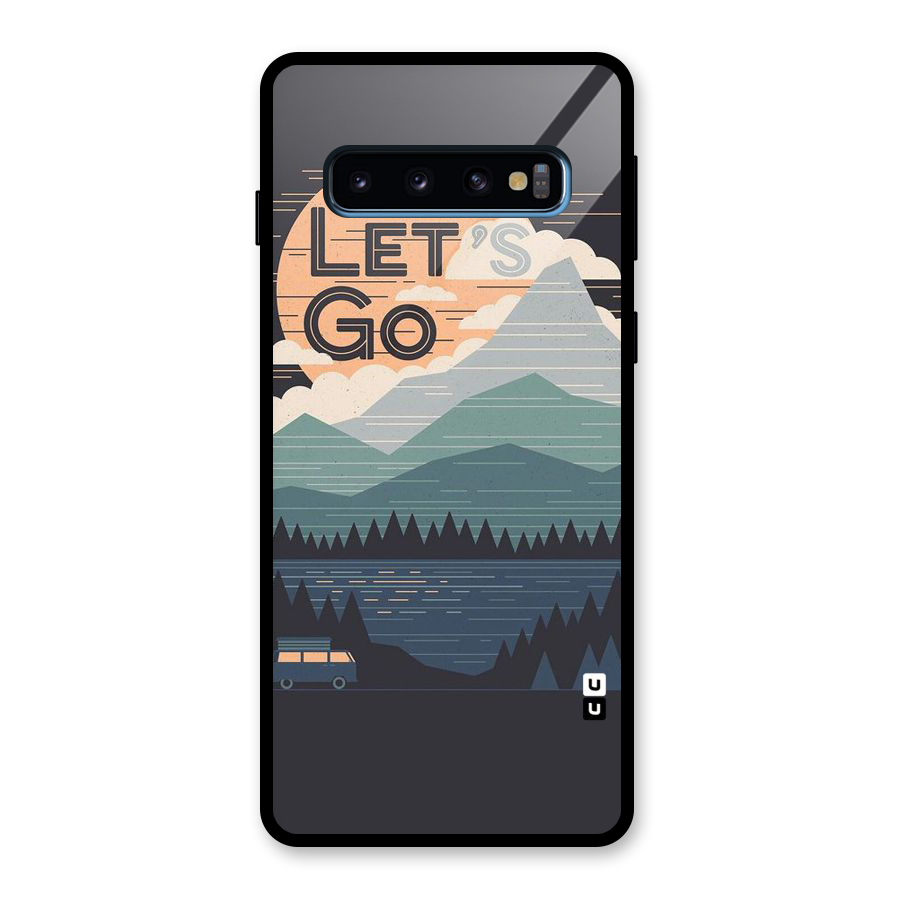 Abstract Travel Glass Back Case for Galaxy S10
