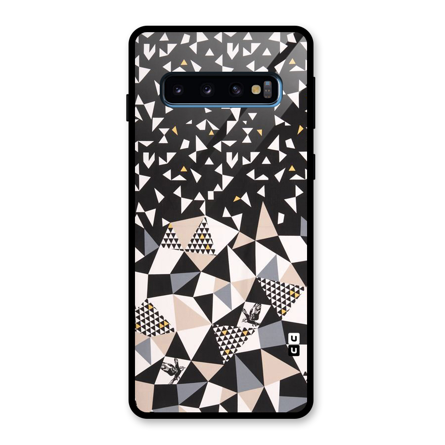 Abstract Varied Triangles Glass Back Case for Galaxy S10