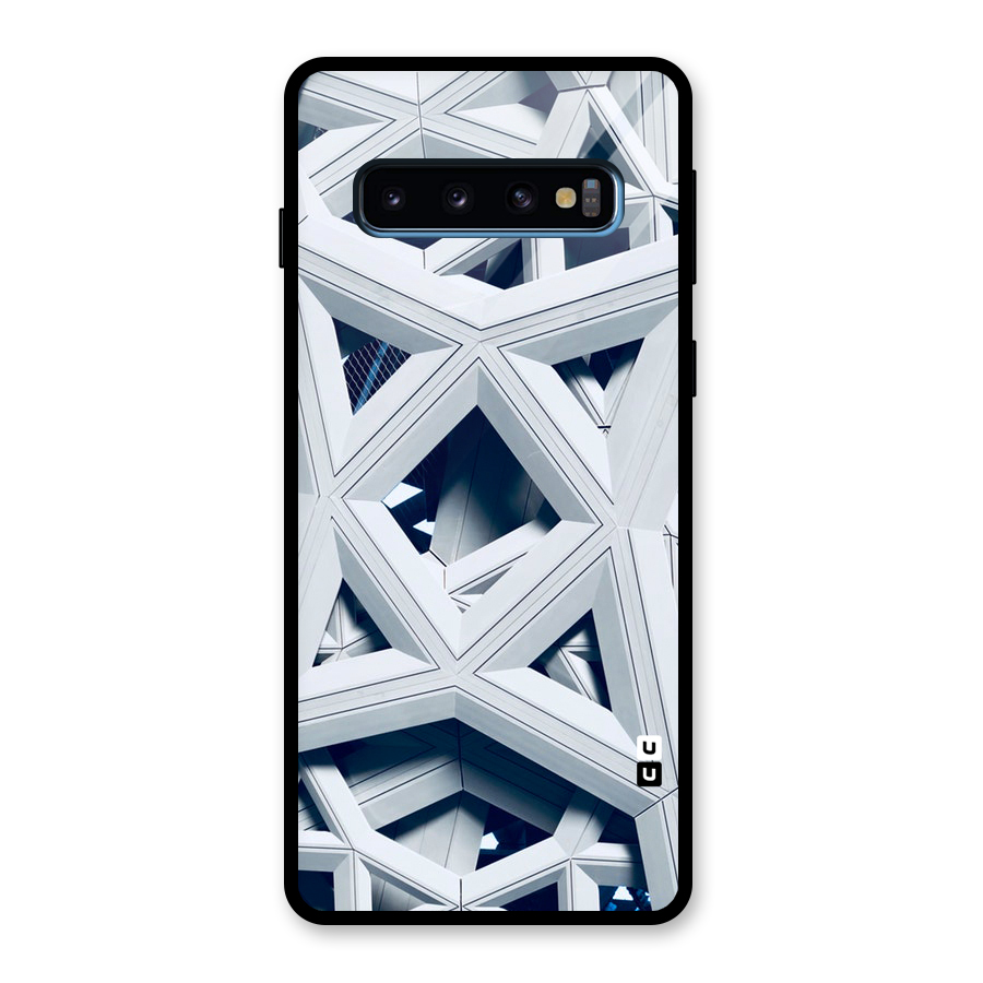 Abstract White Lines Glass Back Case for Galaxy S10