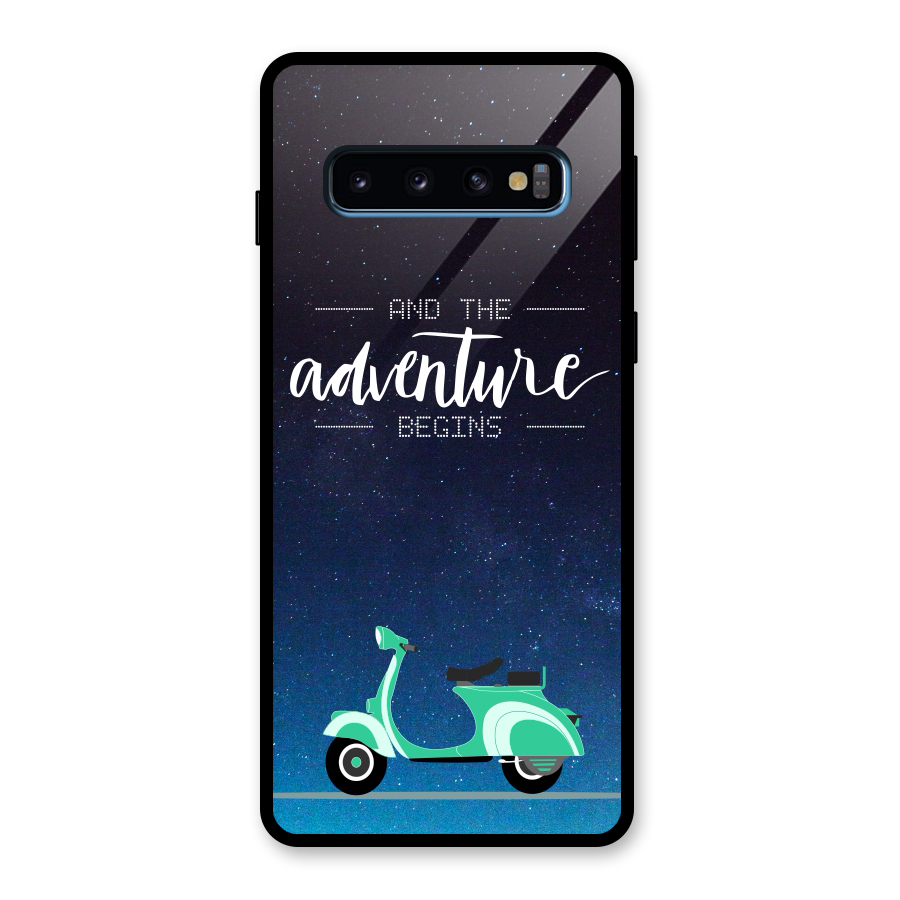 Adventure Scooter Glass Back Case for Galaxy S10