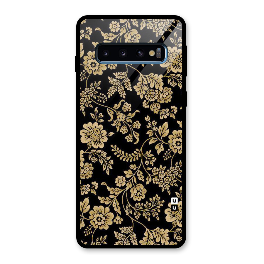 Aesthetic Golden Design Glass Back Case for Galaxy S10