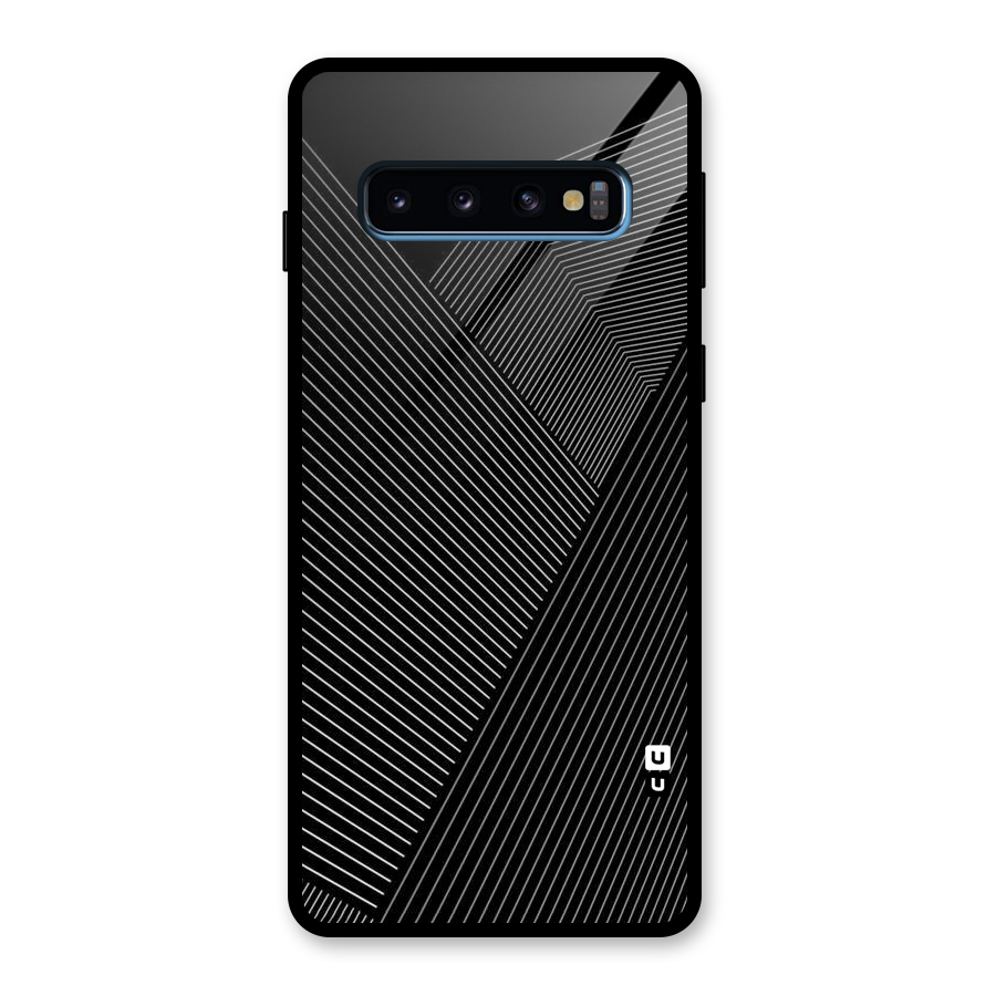 Aesthetic White Stripes Glass Back Case for Galaxy S10