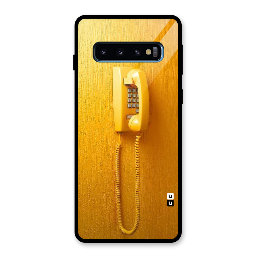 Aesthetic Yellow Telephone Glass Back Case for Galaxy S10