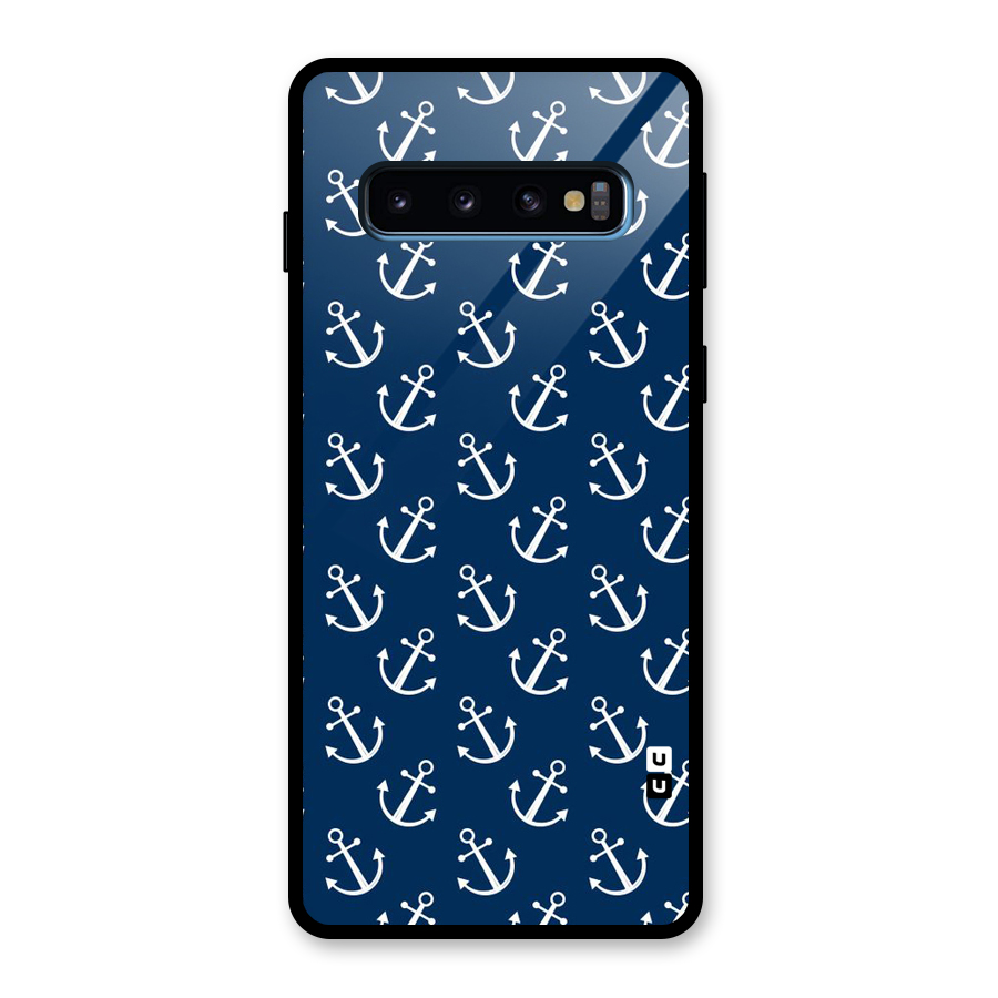 Anchor Zig Pattern Glass Back Case for Galaxy S10