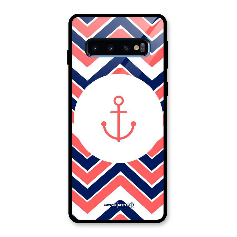 Anchor Zig Zag Glass Back Case for Galaxy S10
