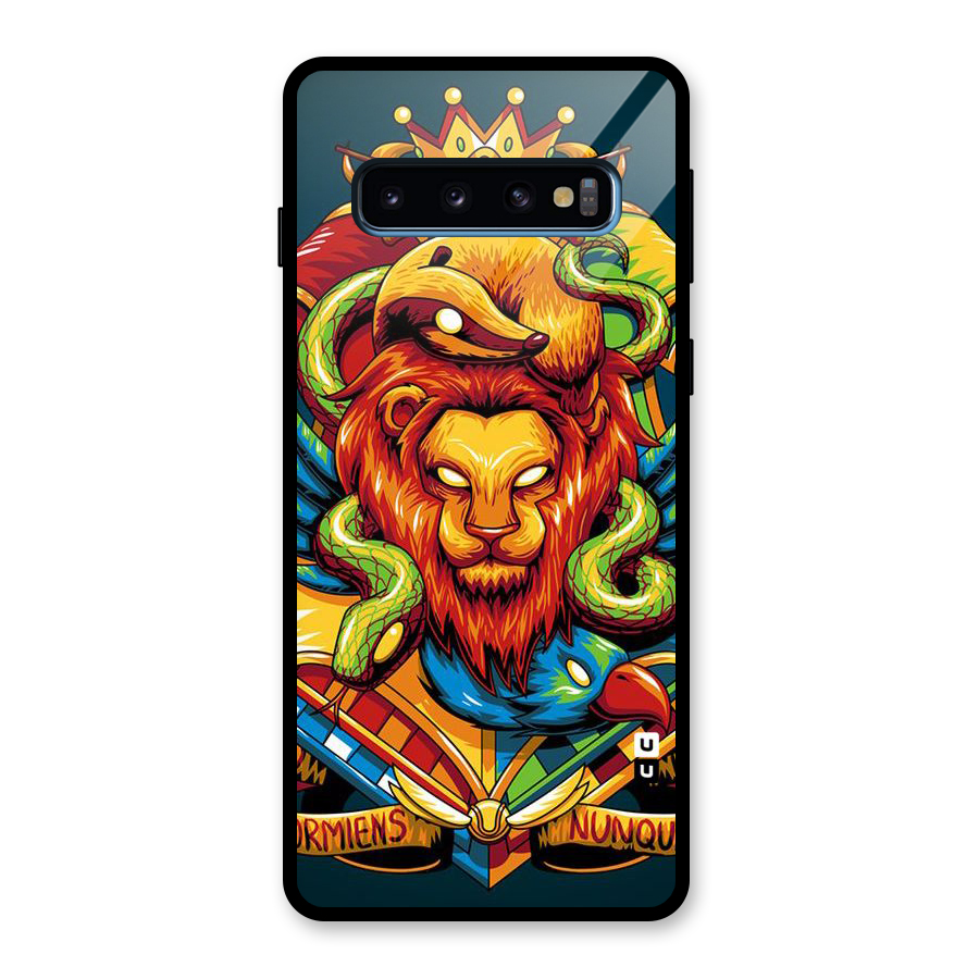 Animal Art Glass Back Case for Galaxy S10