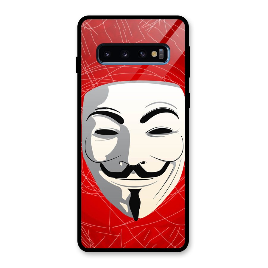 Anonymous Mask Abstract  Glass Back Case for Galaxy S10