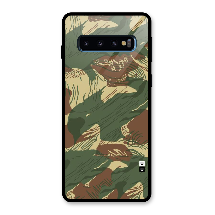 Army Design Glass Back Case for Galaxy S10