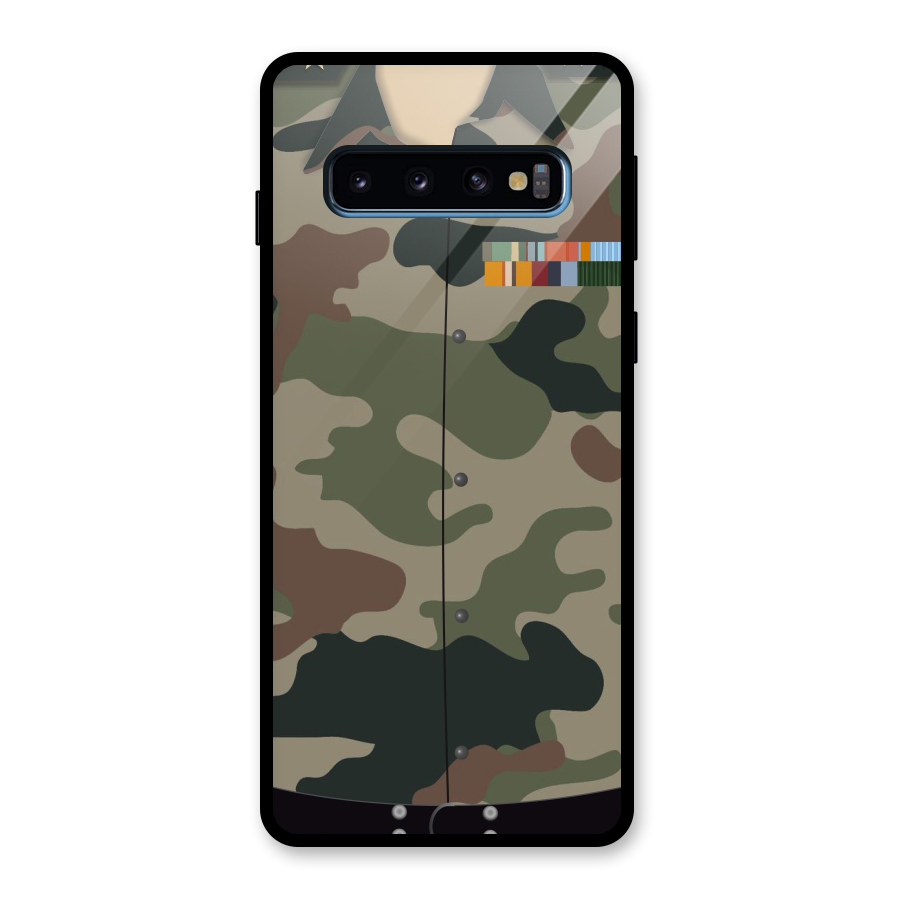 Army Uniform Glass Back Case for Galaxy S10