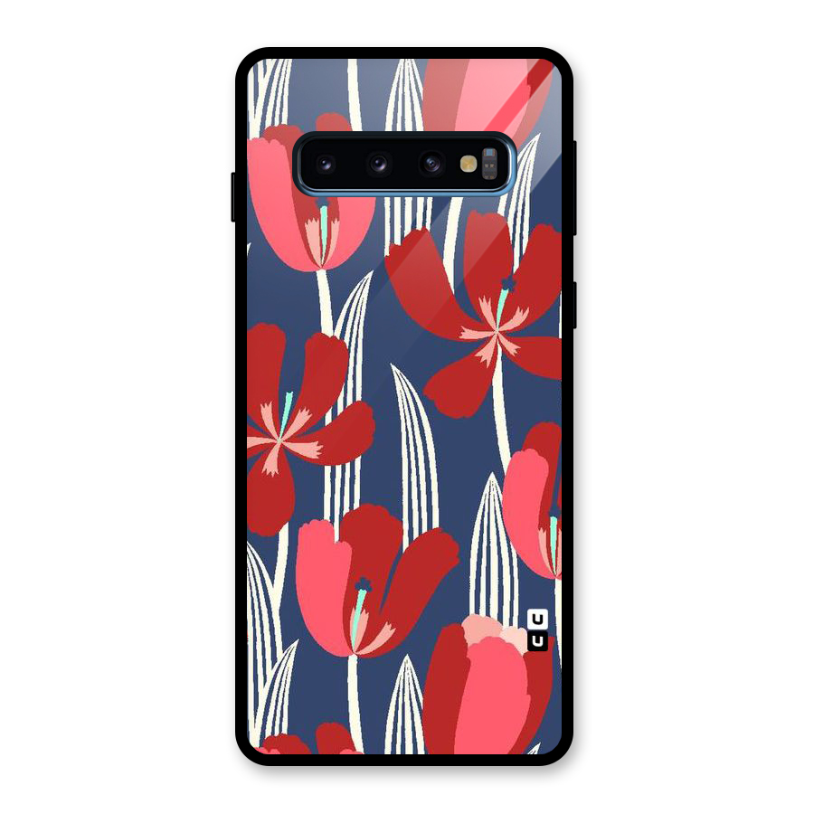 Artistic Tulips Glass Back Case for Galaxy S10