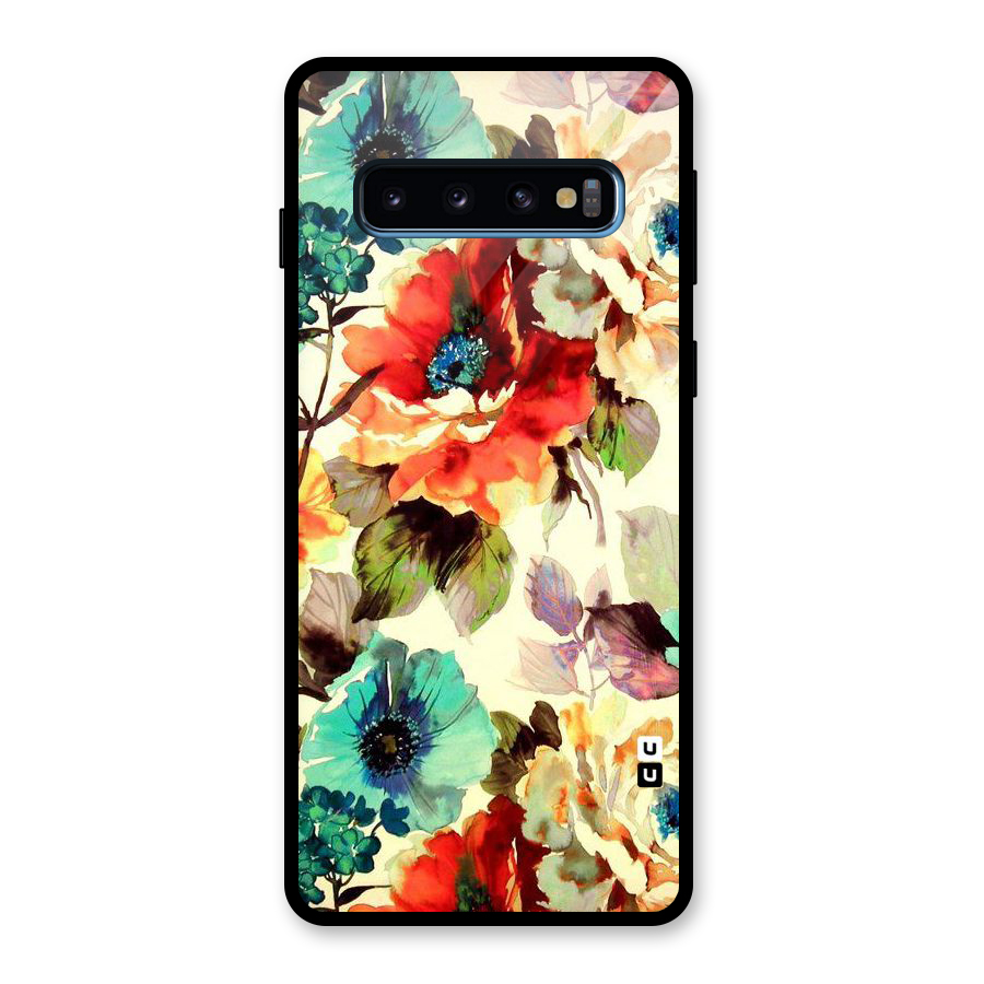 Artsy Bloom Flower Glass Back Case for Galaxy S10
