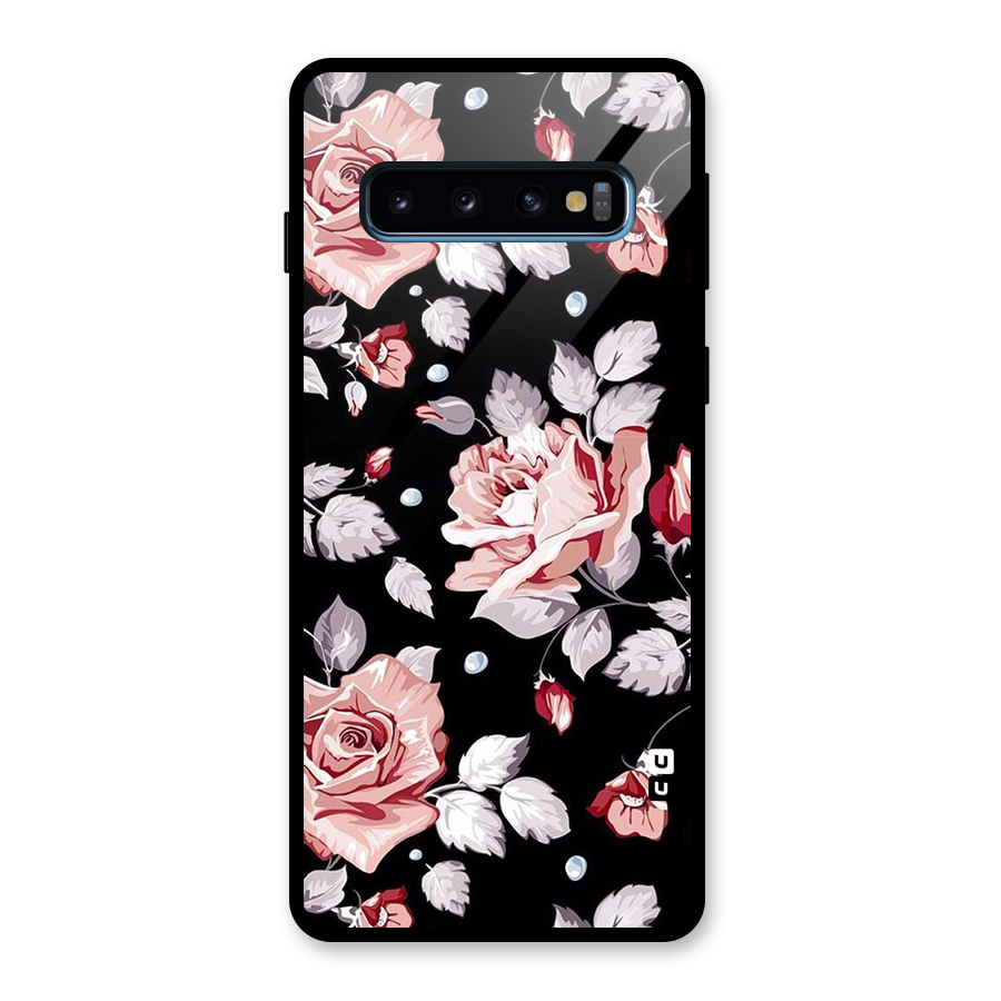 Artsy Floral Glass Back Case for Galaxy S10