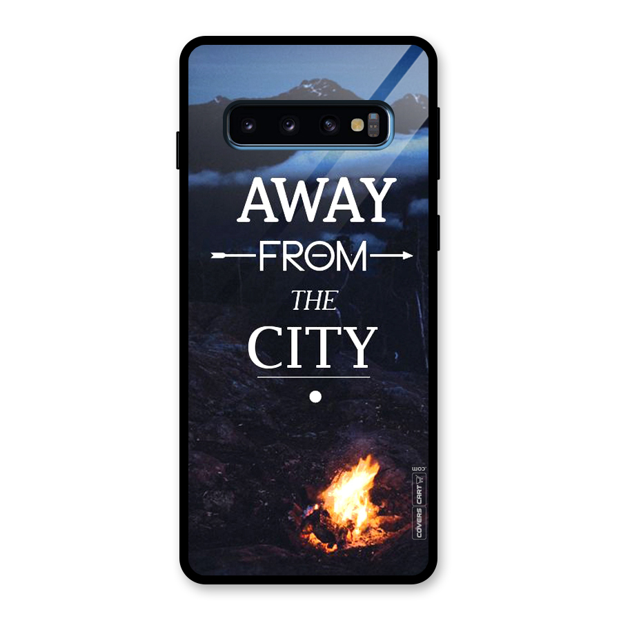 Away From City Glass Back Case for Galaxy S10