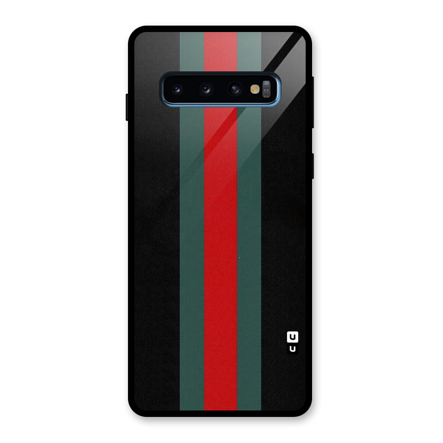 Basic Colored Stripes Glass Back Case for Galaxy S10