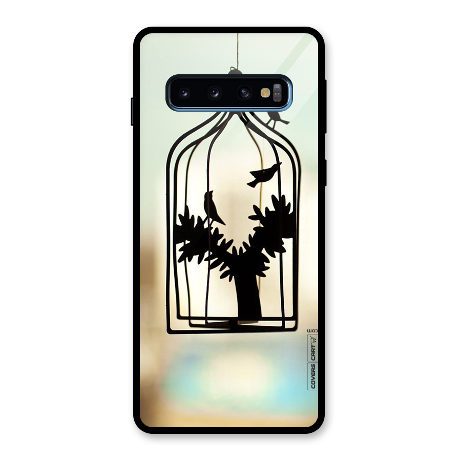 Beautiful Pegion Cage Glass Back Case for Galaxy S10