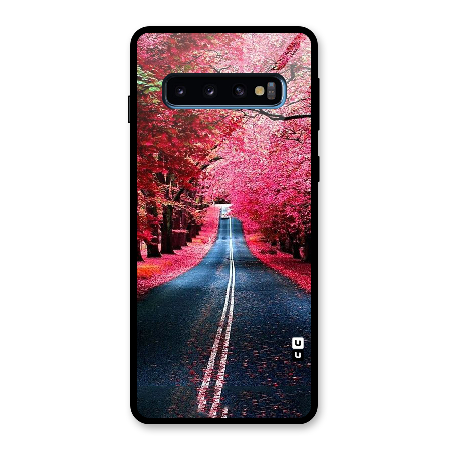 Beautiful Red Trees Glass Back Case for Galaxy S10